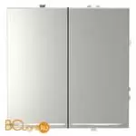 Проходной переключатель встраиваемый VOLTUM S70 двухклавишный с подсветкой 10А, (сталь) VLS020405