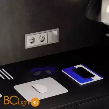 Проходной переключатель встраиваемый VOLTUM S70 двухклавишный с подсветкой 10А, (шелк) VLS020404 - Фото 5