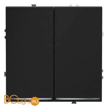 Проходной переключатель встраиваемый VOLTUM S70 двухклавишный с подсветкой 10А, (графит) VLS020407
