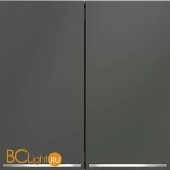 Проходной переключатель встраиваемый VOLTUM S70 двухклавишный с подсветкой 10А, (титан) VLS020406 - Фото 0