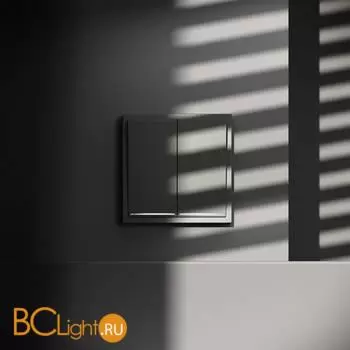 Проходной переключатель встраиваемый VOLTUM S70 двухклавишный с подсветкой 10А, (титан) VLS020406 - Фото 3