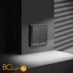 Проходной переключатель встраиваемый VOLTUM S70 двухклавишный с подсветкой 10А, (титан) VLS020406 - Фото 4