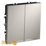 Проходной переключатель встраиваемый VOLTUM S70 двухклавишный с подсветкой 10А, (кашемир) VLS020403 - Фото 1