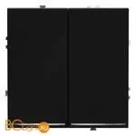 Проходной переключатель встраиваемый VOLTUM S70 двухклавишный с подсветкой 10А, (черный матовый) VLS020408