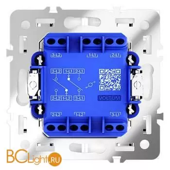 Проходной переключатель встраиваемый VOLTUM S70 двухклавишный 10А, (кашемир) VLS020303 - Фото 2
