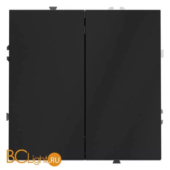 Проходной переключатель встраиваемый VOLTUM S70 двухклавишный 10А, (графит) VLS020307