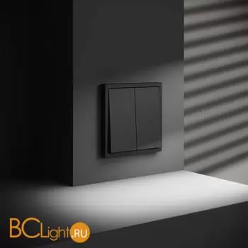 Проходной переключатель встраиваемый VOLTUM S70 двухклавишный 10А, (графит) VLS020307 - Фото 3