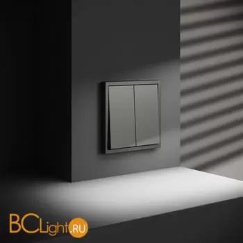 Проходной переключатель встраиваемый VOLTUM S70 двухклавишный 10А, (титан) VLS020306 - Фото 4