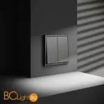 Проходной переключатель встраиваемый VOLTUM S70 двухклавишный 10А, (титан) VLS020306 - Фото 4