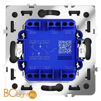 Проходной переключатель встраиваемый VOLTUM S70 двухклавишный 10А, (черный матовый) VLS020308 - Фото 2