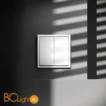 Проходной переключатель встраиваемый VOLTUM S70 двухклавишный 10А, (белый глянцевый) VLS020301 - Фото 3