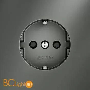 Розетка встраиваемая VOLTUM S70 с заземлением и защитными шторками, 16А, (титан) VLS040206 - Фото 0