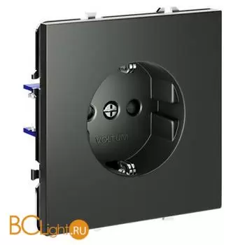 Розетка встраиваемая VOLTUM S70 с заземлением и защитными шторками, 16А, (титан) VLS040206 - Фото 4