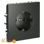 Розетка встраиваемая VOLTUM S70 с заземлением и защитными шторками, 16А, (титан) VLS040206 - Фото 4