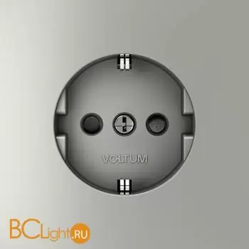Розетка встраиваемая VOLTUM S70 с заземлением и защитными шторками, 16А, (сталь) VLS040205 - Фото 0