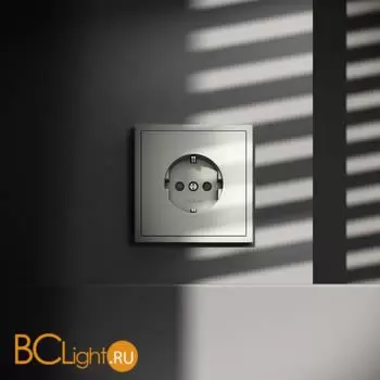 Розетка встраиваемая VOLTUM S70 с заземлением и защитными шторками, 16А, (сталь) VLS040205 - Фото 4