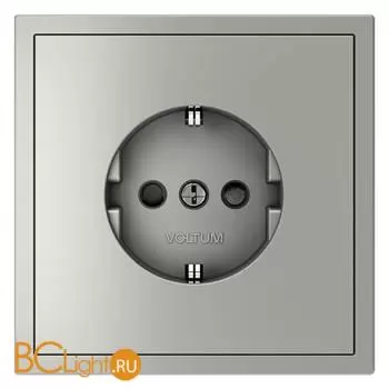 Розетка встраиваемая VOLTUM S70 с заземлением и защитными шторками, 16А, (сталь) VLS040205 - Фото 5