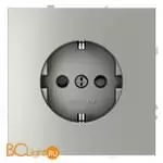 Розетка встраиваемая VOLTUM S70 с заземлением и защитными шторками, 16А, (сталь) VLS040205