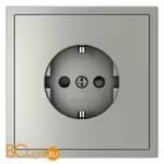 Розетка встраиваемая VOLTUM S70 с заземлением и защитными шторками, 16А, (сталь) VLS040205 - Фото 5