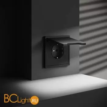 Розетка встраиваемая VOLTUM S70 с заземлением, защитными шторками и крышкой 16А, (графит) VLS040307 - Фото 4