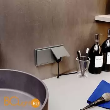 Розетка встраиваемая VOLTUM S70 с заземлением, защитными шторками и крышкой 16А, (сталь) VLS040305 - Фото 5