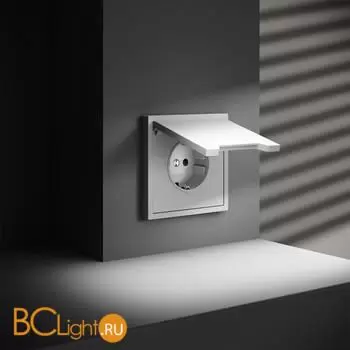 Розетка встраиваемая VOLTUM S70 с заземлением, защитными шторками и крышкой 16А, (белый матовый) VLS040302 - Фото 2