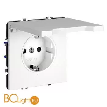 Розетка встраиваемая VOLTUM S70 с заземлением, защитными шторками и крышкой 16А, (белый матовый) VLS040302 - Фото 5