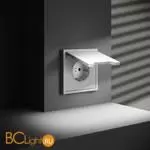 Розетка встраиваемая VOLTUM S70 с заземлением, защитными шторками и крышкой 16А, (белый матовый) VLS040302 - Фото 2