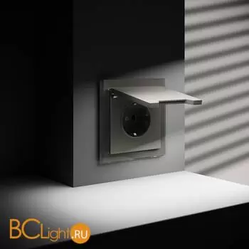 Розетка встраиваемая VOLTUM S70 с заземлением, защитными шторками и крышкой 16А, (шелк) VLS040304 - Фото 4