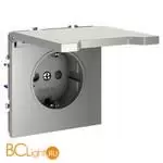 Розетка встраиваемая VOLTUM S70 с заземлением, защитными шторками и крышкой 16А, (шелк) VLS040304 - Фото 1