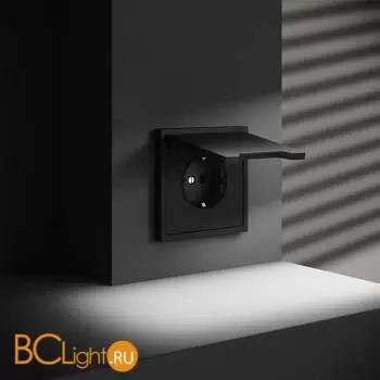 Розетка встраиваемая VOLTUM S70 с заземлением, защитными шторками и крышкой 16А, (черный матовый) VLS040308 - Фото 4