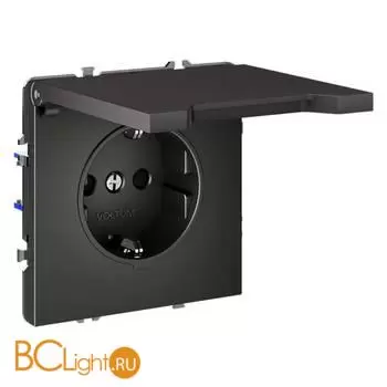 Розетка встраиваемая VOLTUM S70 с заземлением, защитными шторками и крышкой 16А, (титан) VLS040306 - Фото 4