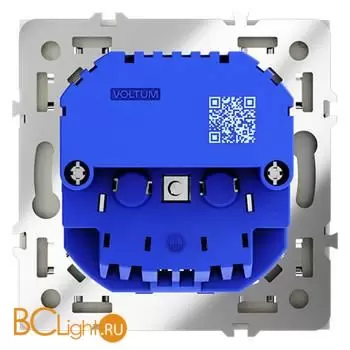 Розетка встраиваемая VOLTUM S70 с заземлением и защитными шторками, 16А, с USB, A+A, (сталь) VLS040405 - Фото 2