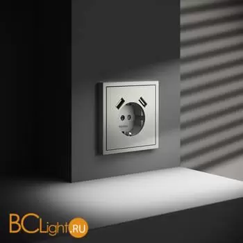 Розетка встраиваемая VOLTUM S70 с заземлением и защитными шторками, 16А, с USB, A+A, (сталь) VLS040405 - Фото 4