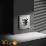 Розетка встраиваемая VOLTUM S70 с заземлением и защитными шторками, 16А, с USB, A+A, (сталь) VLS040405 - Фото 4