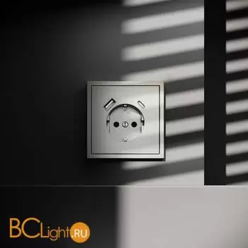 Розетка встраиваемая VOLTUM S70 с заземлением и защитными шторками, 16А, с USB, A+С, (шелк) VLS040504 - Фото 3