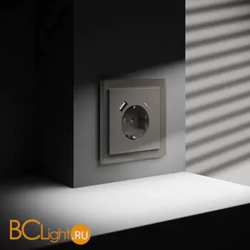 Розетка встраиваемая VOLTUM S70 с заземлением и защитными шторками, 16А, с USB, A+С, (шелк) VLS040504 - Фото 4