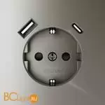 Розетка встраиваемая VOLTUM S70 с заземлением и защитными шторками, 16А, с USB, A+С, (шелк) VLS040504 - Фото 1