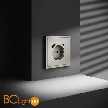 Розетка встраиваемая VOLTUM S70 с заземлением и защитными шторками, 16А, с USB, A+С, (кашемир) VLS040503 - Фото 4