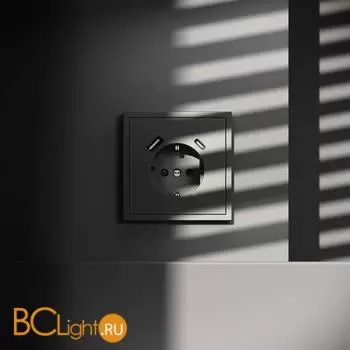 Розетка встраиваемая VOLTUM S70 с заземлением и защитными шторками, 16А, с USB, A+С, (титан) VLS040506 - Фото 3