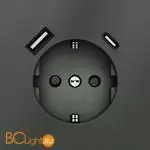 Розетка встраиваемая VOLTUM S70 с заземлением и защитными шторками, 16А, с USB, A+С, (титан) VLS040506 - Фото 0