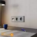 Розетка встраиваемая VOLTUM S70 с заземлением и защитными шторками, 16А, с USB, A+С, (титан) VLS040506 - Фото 5