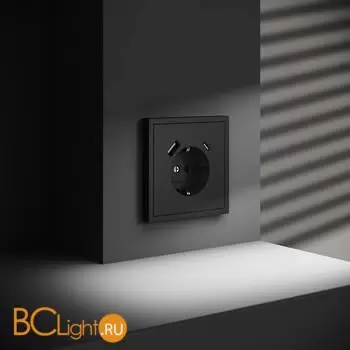 Розетка встраиваемая VOLTUM S70 с заземлением и защитными шторками, 16А, с USB, A+С, (черный матовый) VLS040508 - Фото 4