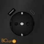 Розетка встраиваемая VOLTUM S70 с заземлением и защитными шторками, 16А, с USB, A+С, (черный матовый) VLS040508 - Фото 0