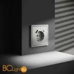 Розетка встраиваемая VOLTUM S70 с заземлением и защитными шторками, 16А, с USB, A+С, (сталь) VLS040505 - Фото 4