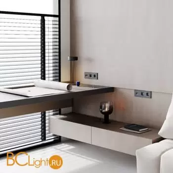 Розетка встраиваемая VOLTUM S70 с заземлением и защитными шторками, 16А, с USB, A+С, (графит) VLS040507 - Фото 6