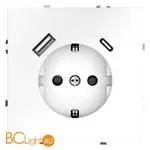 Розетка встраиваемая VOLTUM S70 с заземлением и защитными шторками, 16А, с USB, A+С, (белый матовый) VLS040502