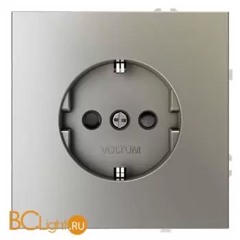 Розетка встраиваемая VOLTUM S70 с заземлением и защитными шторками, 16А, (шелк) VLS040204