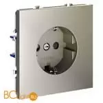 Розетка встраиваемая VOLTUM S70 с заземлением и защитными шторками, 16А, (шелк) VLS040204 - Фото 1