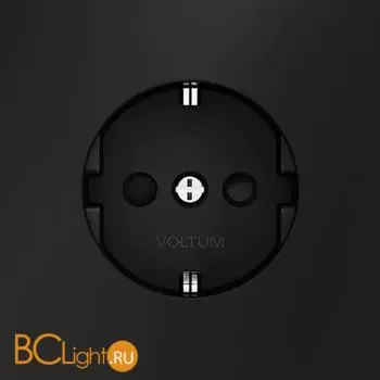 Розетка встраиваемая VOLTUM S70 с заземлением и защитными шторками, 16А, (черный матовый) VLS040208 - Фото 0